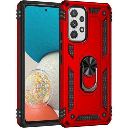 Mobigear Armor Ring Samsung Galaxy A53 Plástico rígido Capa traseira Antichoque com anel - Vermelho