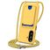 Mobigear Lanyard Card Samsung Galaxy A57 Silicona Funda con cuerda y tarjetero - Amarillo