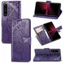 Mobigear Butterfly Sony Xperia 1 III Lompakkokotelo + Setelitasku - Violetti