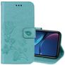 Mobigear Roses iPhone XR Funda tipo libro Cartera - Turquesa
