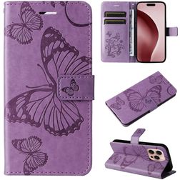 Mobigear Butterfly iPhone 16 Pro Capa livro Carteira - Roxo