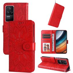 Mobigear Sunflower POCO F4 Capa livro Carteira - Vermelho