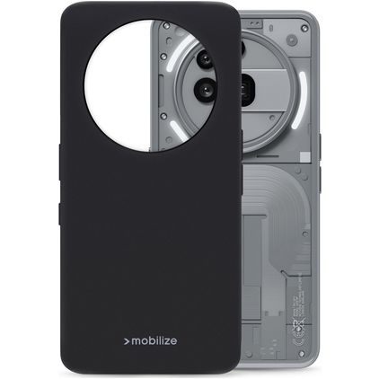 Mobilize Rubber Gelly Nothing Phone (3a) Pro TPU flexível Capa traseira - Preto