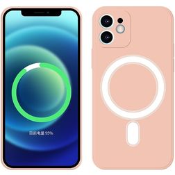 Mobigear Rubber Touch iPhone 12 Pro Silicone MagSafe Back cover - Rosa