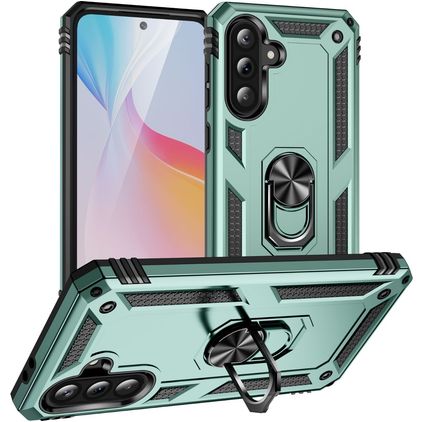 Mobigear Armor ring Samsung Galaxy A36 Hard Case Back cover Shockproof with Ring Holder - Green
