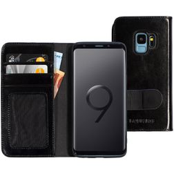Mobiparts Excellent Wallet 2.0 Samsung Galaxy S9 Äkta läder Plånboksfodral med sedelfack - Jade Black