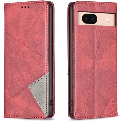 Mobigear Rhombus Slim Google Pixel 8a Capa livro - Vermelho