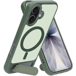 Mobiparts Hardcover iPhone 17 MagSafe Funda Plástico rígido Carcasa con soporte - Satin Green