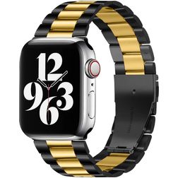 Mobigear Antwerp Bracelete Aço inoxidável Fecho borboleta para Apple Watch - 49/46/45/44 mm - Preto / Dourado