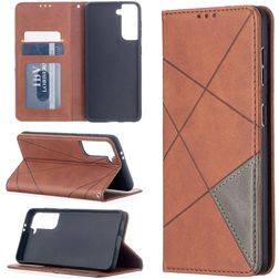 Mobigear Rhombus Slim Samsung Galaxy S21 Plånboksfodral - Brun