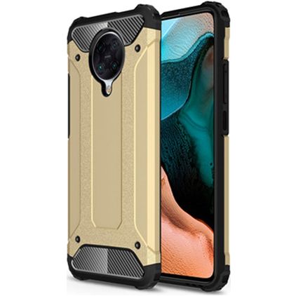Mobigear Outdoor POCO F2 Pro Tvrdý plast Zadní kryt odolný proti nárazům - Zlatá