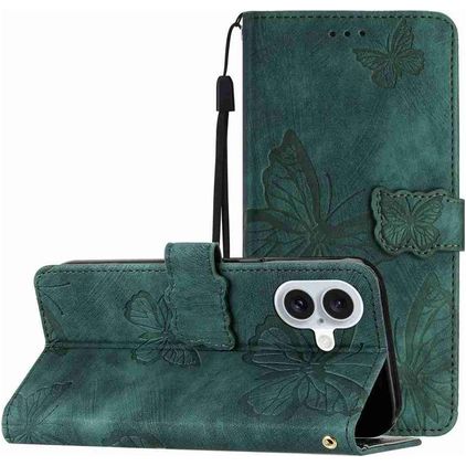 Mobigear Butterfly iPhone 17 Pungetui med Seddelrum - Grøn