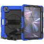 Mobigear SureGrip Xtreme iPad Air 11 pollici (2024) Plastica rigida / Silicone Back cover + Portapenna + Tracolla + Supporto - Blu scuro