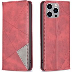 Mobigear Rhombus Slim iPhone 15 Pro Max Etui z klapką - Czerwony