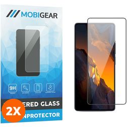 Mobigear Premium POCO F5 Cristal templado Protector de pantalla - Compatible con fundas - Negro (pack de 2)