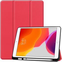 Mobigear Tri-Fold Gel iPad 8 (2020) TPU / Umělá kůže Knížkové pouzdro + Držák na stylus - Červená