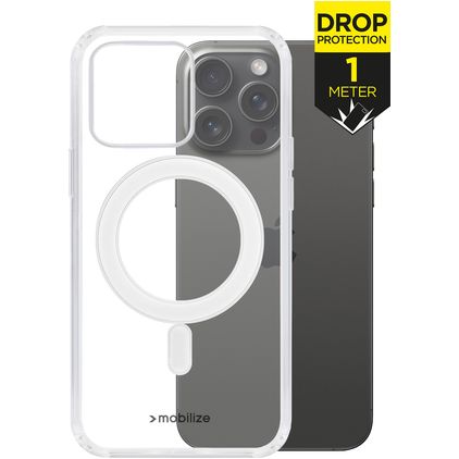 Mobilize Naked Protection Transparente iPhone 15 Pro Max MagSafe Plástico rígido Capa traseira Antichoque - Transparente