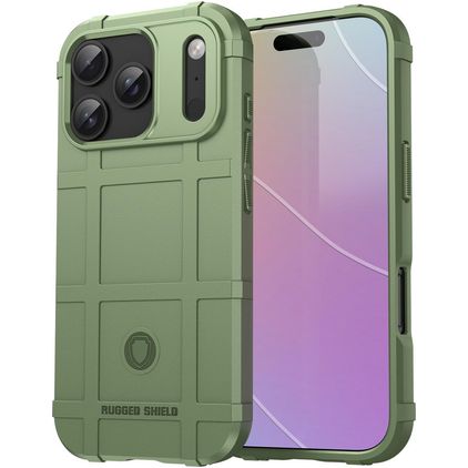 Mobigear Rugged Shield iPhone 18 Pro Elastyczne TPU Etui plecki Wstrząsoodporne - Zielony
