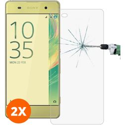Mobigear Sony Xperia XA Cristal templado Protector de pantalla - Compatible con fundas (pack de 2)