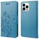 Mobigear Flowers iPhone 14 Pro Max Capa livro Carteira - Azul