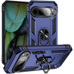 Mobigear Armor Ring Google Pixel 9 Funda Plástico rígido Carcasa Antigolpes con anillo - Azul
