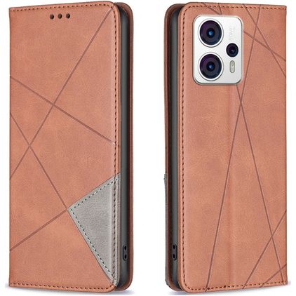 Mobigear Rhombus Slim Motorola Moto G23 Pungetui - Brun