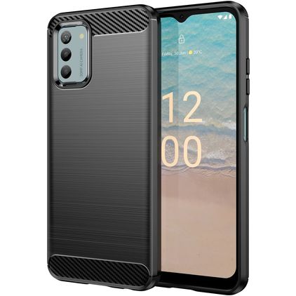 Mobigear Brushed Slim Nokia G42 Joustava TPU Suojakuori - Musta