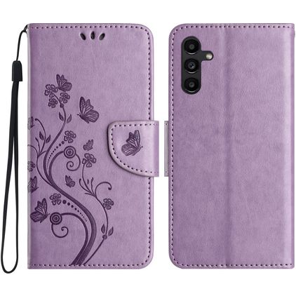 Mobigear Flowers Samsung Galaxy A36 Funda tipo libro Cartera - Morado