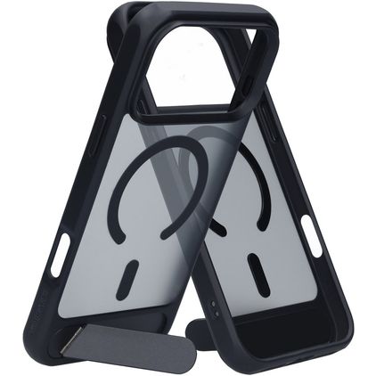 Mobiparts Hardcover iPhone 18 Pro Max MagSafe Hard Case Back cover with Stand - Satin Black