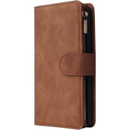 Mobigear Zipper Huawei P40 Knížkové pouzdro Peněženka - Hnědá