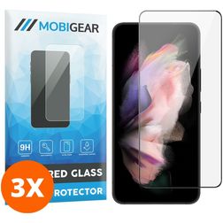 Mobigear Premium Samsung Galaxy S23 Tempered Glass Screen Protector - Case Friendly - Black (3-Pack)