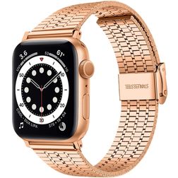 Mobigear Kopenhagen Bracelete Aço inoxidável Fecho dobrável para Apple Watch - 49/46/45/44 mm - Rosa dourado