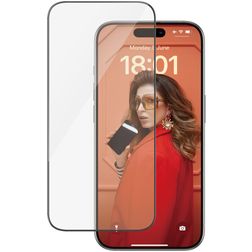 PanzerGlass Ultra-Wide Fit iPhone 15 Pro Tempered Glass Screen Protector - Case Friendly + Installation Frame - Black