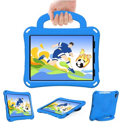 Mobigear Football iPad Air 11 polegadas (2026) Espuma EVA Capa traseira + Alça de ombro + Suporte - Azul