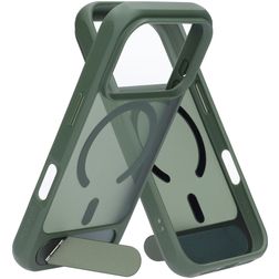 Mobiparts Hardcover iPhone 18 Pro MagSafe Hard Case Back cover with Stand - Satin Green