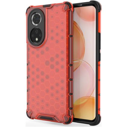 Mobigear Honeycomb HONOR 50 Plástico rígido Capa traseira Antichoque - Vermelho