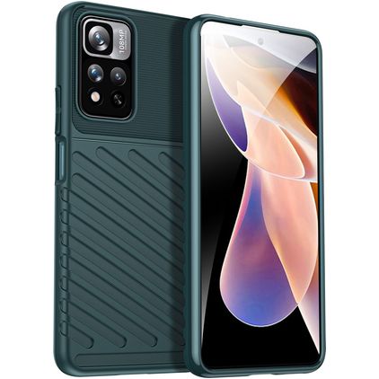 Mobigear Groove POCO M4 Pro 5G TPU flexível Capa traseira - Verde