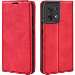 Mobigear Retro Slim OPPO Reno 8 5G Cover a libro portafoglio - Rosso
