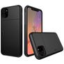 Mobigear Card iPhone 11 Hårdt Bagsidecover Stødsikkert med kortholder - Sort