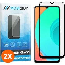 Mobigear Premium Realme C11 (2020) Tempered Glass Screen Protector - Case Friendly - Black (2-Pack)