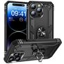 Mobigear Armor Ring iPhone 16 Pro Max Hårdt Bagsidecover Stødsikkert med ringholder - Sort