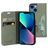 Mobiparts Classic Wallet iPhone 13 Mini Cover a libro portafoglio - Stone Green