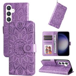 Mobigear Sunflower Samsung Galaxy S24 Funda tipo libro Cartera - Morado