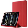 Mobigear Tri-Fold Gel iPad Pro 13 Inch (2025) TPU / Leatherette Wallet case + Stylus Holder - Red
