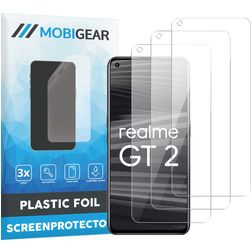 Mobigear Realme GT2 Película de ecrã em plástico - Compatível com capas (Pack de 3)