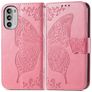 Mobigear Butterfly Motorola Moto G82 Wallet case - Pink