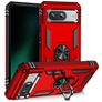 Mobigear Armor Ring Google Pixel 8a Funda Plástico rígido Carcasa Antigolpes con anillo - Rojo