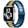 Mobigear Antwerp Rustfrit stål Apple Watch Urrem Sommerfuglelås - 49/46/45/44 mm - Blå / Guld