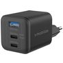 Mobilize Wall Charger Triple USB / USB-C Laturi Power Delivery 65W - Musta