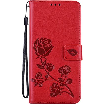 Mobigear Roses HONOR 50 Lite Plånboksfodral med sedelfack - Röd